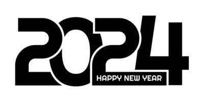 Happy New Year banner with black and white numbers design vector