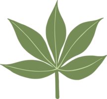 Simplicity cannabis leaf freehand drawing png