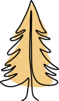Pine trees continuous line freehand drawing png