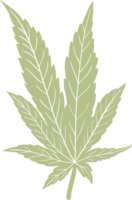 Simplicity cannabis leaf freehand drawing png