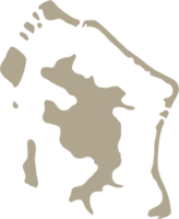 Gekritzel freihändig Zeichnung von Bora Bora Insel Karte. png