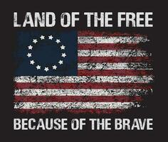 Land Of The Free Because Of The Brave vector