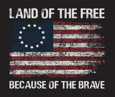 Land Of The Free Because Of The Brave vector