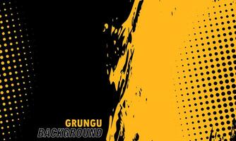 Paint brushstroke abstract background with black and yellow. vector