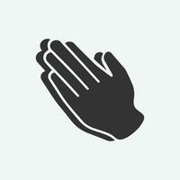 Pray icon vector. Hands folded in prayer line icon. vector