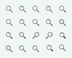 vector illustration of search icon on grey background