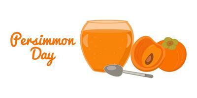 Persimmon Day illustration on a white background. vector