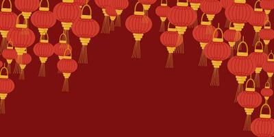 Background of Chinese lanterns. Chinese New Year. vector