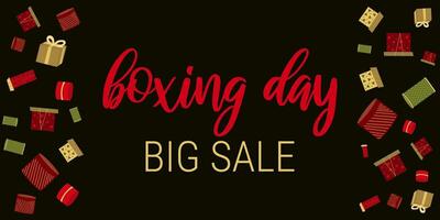 Boxing Day. Horizontal banner. Color Holiday Boxes vector