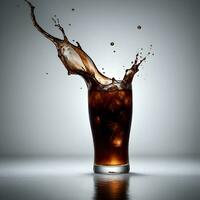 splash of cola, Isolated On white background. Ai generative photo