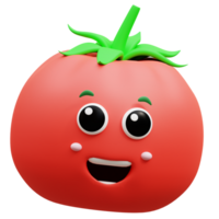 3d interpretazione su kawaii pomodoro frutta portafortuna illustrazione png