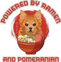 Ramen Sushi Pomeranian Dog Designs are widely employed across various items. vector