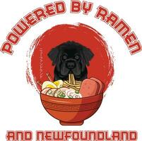 Ramen Sushi Newfoundland Dog Designs are widely employed across various items. vector