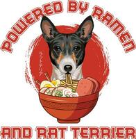 Ramen Sushi Rat Terrier Dog Designs are widely employed across various items. vector