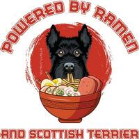 Ramen Sushi Scottish Terrier Dog Designs are widely employed across various items. vector