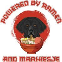 Ramen Sushi Markiesje Dog Designs are widely employed across various items. vector