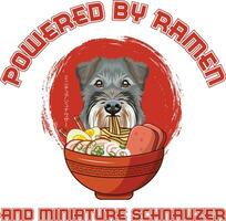 Ramen Sushi Miniature Schnauzer Dog Designs are widely employed across various items. vector