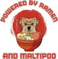 ramen Sushi maltipoo perro diseños son extensamente empleado a través de varios elementos. vector