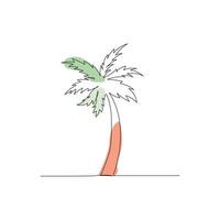 Continuous single line plant growth progress outline vector art design