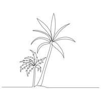 Continuous single line plant growth progress outline vector art design