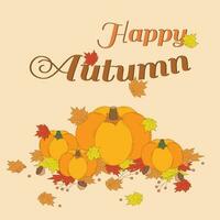 happy autumn pumpkin vector