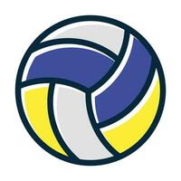 Volleyball Vector Thick Line Filled Dark Colors Icons For Personal And Commercial Use.