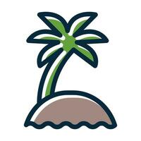 Palm Tree Vector Thick Line Filled Dark Colors Icons For Personal And Commercial Use.