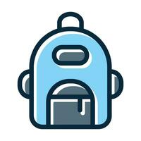 Backpack Vector Thick Line Filled Dark Colors Icons For Personal And Commercial Use.