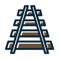 Train Tracks Vector Thick Line Filled Dark Colors Icons For Personal And Commercial Use.