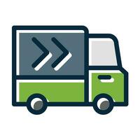 Delivery Truck Vector Thick Line Filled Dark Colors Icons For Personal And Commercial Use.
