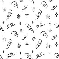 Cute line doodle seamless pattern. Childish squiggle design. Baby party decoration. Holidays and Christmas decor wrapping paper vector