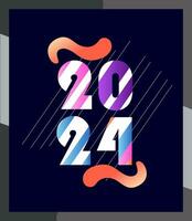 Happy New Year poster 2024 vector