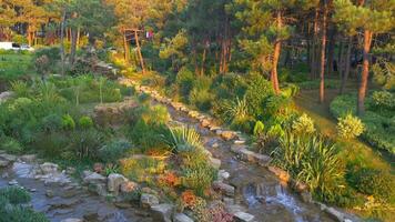 small waterfall at public park in istanbul video