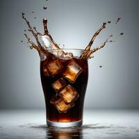 splash of cola, Isolated On white background. Ai generative photo