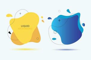 Set of abstract modern geometric graphic element banners, Dynamical colored with flowing liquid shapes. vector illustration