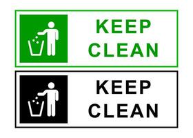 Keep clean sign template. Vector design.