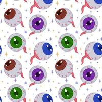 Seamless vector pattern with eyes. Scary scary eyes for Halloween party decoration. A banner, poster or postcard for an October party. Halloween pattern background.