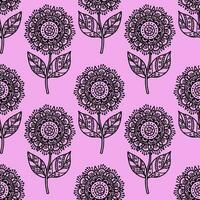 Seamless pattern with mandala flowers. Beautiful black and white floral mandala element. Stock vector illustrations for the Internet and printing, textiles, backgrounds, wallpapers and wrapping paper. Vector illustration