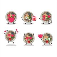 Tachigui soba cartoon character with love cute emoticon vector