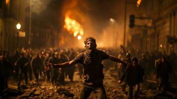 Gezi Park Public Protest against the government. Israel and Palestine war concept. photo