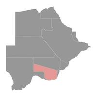 Southern district map, administrative division of Botswana. vector