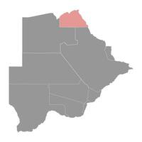 chobe distrito mapa, administrativo división de botsuana vector