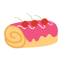 disegno cartone animato fragola torta. carino cibo etichetta png