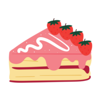 main dessin dessin animé fraise gâteau. mignonne nourriture autocollant png