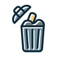Garbage Vector Thick Line Filled Dark Colors Icons For Personal And Commercial Use.