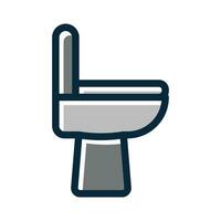 Toilet Vector Thick Line Filled Dark Colors Icons For Personal And Commercial Use.