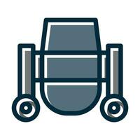 Concrete Mixer Vector Thick Line Filled Dark Colors Icons For Personal And Commercial Use.