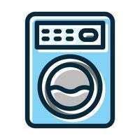 Washing Machine Vector Thick Line Filled Dark Colors Icons For Personal And Commercial Use.