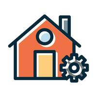 Home Setting Vector Thick Line Filled Dark Colors Icons For Personal And Commercial Use.