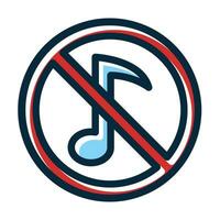 No Music Vector Thick Line Filled Dark Colors Icons For Personal And Commercial Use.